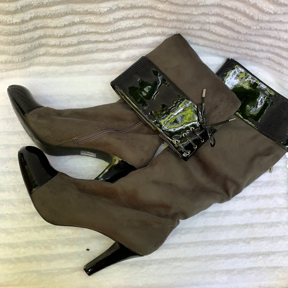 BCBG Girls faux suede and patent leather boots*